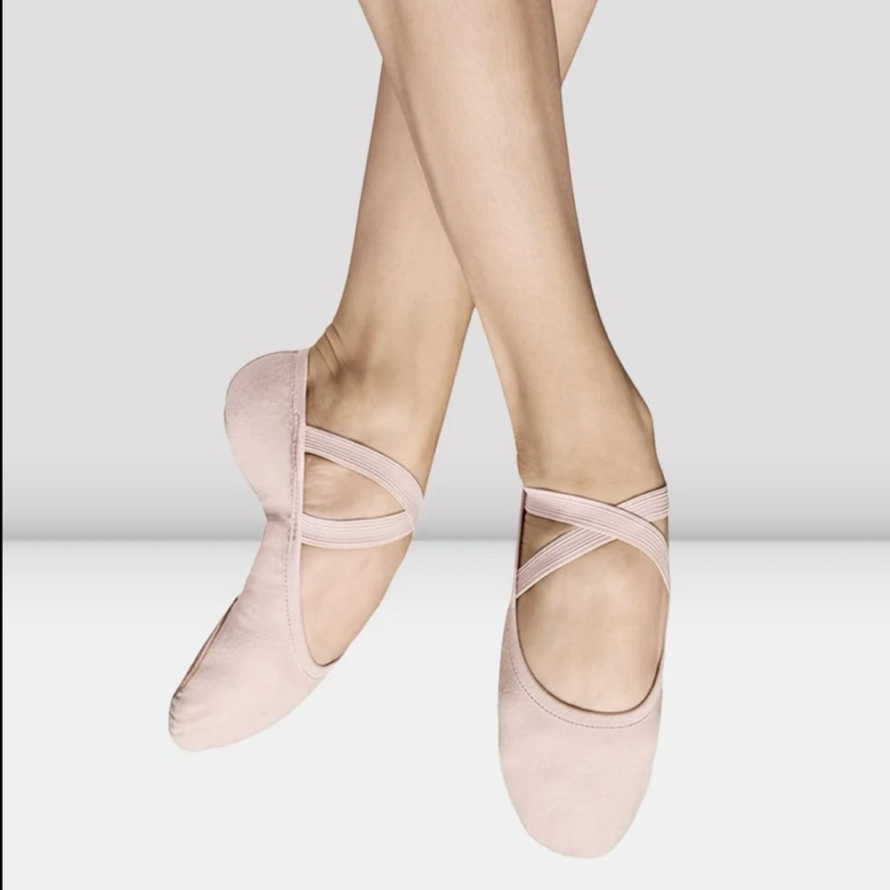 NEW BLOCH Ladies “Performa” Stretch Pink Canvas Ballet Shoes Slippers S0284L